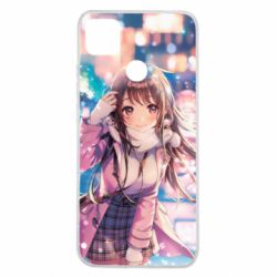 Чехол для Xiaomi Redmi 9c Cute anime girl and winter - PrintSalon