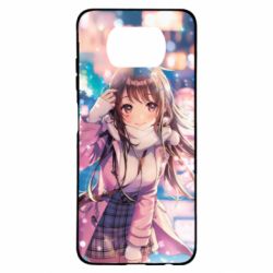 Чехол для Xiaomi Poco X3 Cute anime girl and winter - PrintSalon
