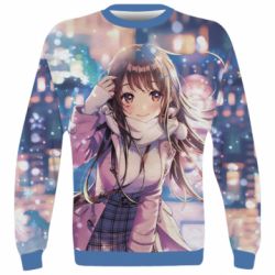 3D свитшот Cute anime girl and winter - PrintSalon