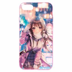 Чехол для iPhone SE 2022 Cute anime girl and winter - PrintSalon