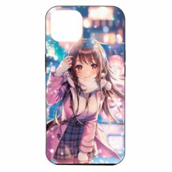 Чехол для iPhone 14 Cute anime girl and winter - PrintSalon