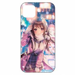 Чехол для iPhone 14 Plus Cute anime girl and winter - PrintSalon