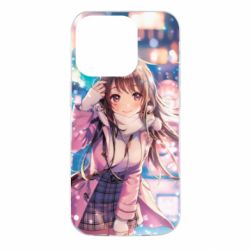 Чехол для iPhone 14 Pro Cute anime girl and winter - PrintSalon