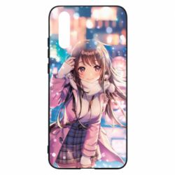 Чехол для Huawei P20 Cute anime girl and winter - PrintSalon