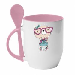 Чашка с ложкой Cute bear - PrintSalon