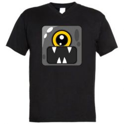 Мужская футболка  с V-образным вырезом Cute black boss - PrintSalon