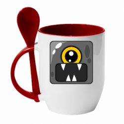Чашка с ложкой Cute black boss - PrintSalon