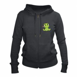 Женское худи на молнии Cute dinosaur - PrintSalon