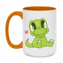 Чашка двухцветная 420ml Cute dinosaur - PrintSalon