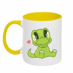 Чашка двухцветная 320ml Cute dinosaur - PrintSalon
