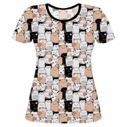 Женская футболка 3D Cute dogs pattern