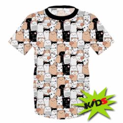 Детская 3D футболка Cute dogs pattern