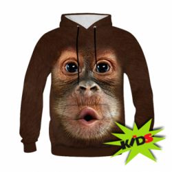 Дитяче 3D худі Cute monkey face - PrintSalon