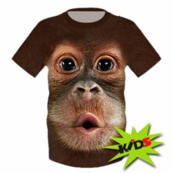 Дитяча 3D футболка Cute monkey face