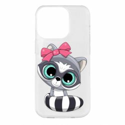 Чехол для iPhone 14 Pro Cute raccoon - PrintSalon