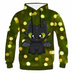 Чоловіче 3D худі Cute vector dragon - PrintSalon