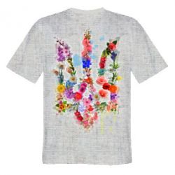 Чоловіча футболка 3D Квітучий Герб Льон