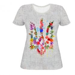 Женская футболка 3D Цветущий Герб Лен