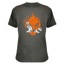 Камуфляжна футболка Cyberpunk 2077 fire-PrintSalon Камуфляжна футболка Cyberpunk 2077 fire