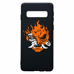Чехол для Samsung S10 Cyberpunk 2077 fire-PrintSalon Чехол для Samsung S10 Cyberpunk 2077 fire