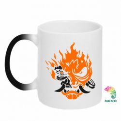 Чашка-хамелеон Cyberpunk 2077 fire