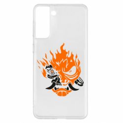 Чехол для Samsung S21+ Cyberpunk 2077 fire-PrintSalon Чехол для Samsung S21+ Cyberpunk 2077 fire