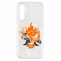 Чехол для Realme 6 Cyberpunk 2077 fire-PrintSalon Чехол для Realme 6 Cyberpunk 2077 fire