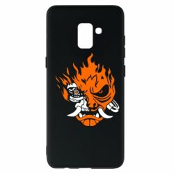 Чехол для Samsung A8+ 2018 Cyberpunk 2077 fire - PrintSalon