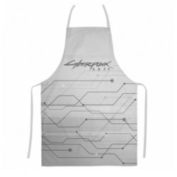Фартук с 3D принтом Cyberpunk gray logo - PrintSalon