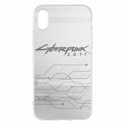 Чехол для iPhone X/Xs Cyberpunk gray logo