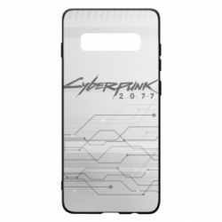Чехол для Samsung S10+ Cyberpunk gray logo - PrintSalon