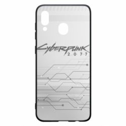 Чехол для Samsung A20 Cyberpunk gray logo - PrintSalon