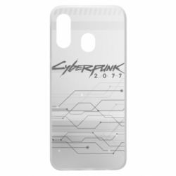 Чехол для Samsung A40 Cyberpunk gray logo - PrintSalon