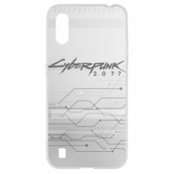 Чехол для Samsung A01/M01 Cyberpunk gray logo - PrintSalon
