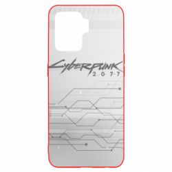 Чехол для Oppo Reno 5 Lite Cyberpunk gray logo