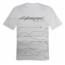 Мужская футболка 3D Cyberpunk gray logo - PrintSalon