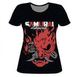 Женская футболка 3D Cyberpunk samurai - PrintSalon