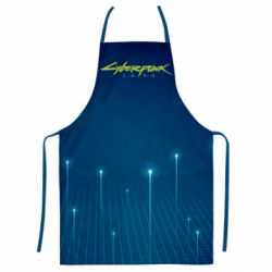 Фартук с 3D принтом Cyberpunk with background - PrintSalon