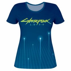 Женская футболка 3D Cyberpunk with background - PrintSalon