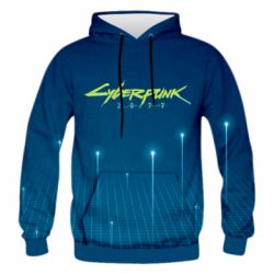 Мужское 3D худи Cyberpunk with background - PrintSalon
