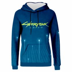 Женское 3D худи Cyberpunk with background