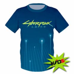 Детская 3D футболка Cyberpunk with background - PrintSalon