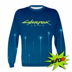 Детский 3D свитшот Cyberpunk with background - PrintSalon