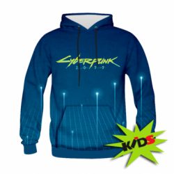 Детское 3D худи Cyberpunk with background - PrintSalon