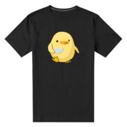 Мужская футболка премиум Цыпленок с ножом мем - PrintSalon