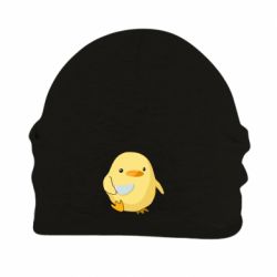 Шапка флисовая Цыпленок с ножом мем - PrintSalon