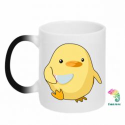 Чашка-хамелеон Цыпленок с ножом мем - PrintSalon