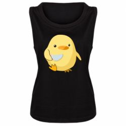 Женская майка Цыпленок с ножом мем - PrintSalon
