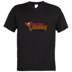 Мужская футболка  с V-образным вырезом Dachshund and funny text - PrintSalon