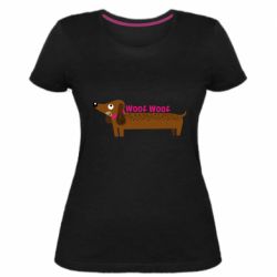 Женская премиум футболка Dachshund and funny text - PrintSalon